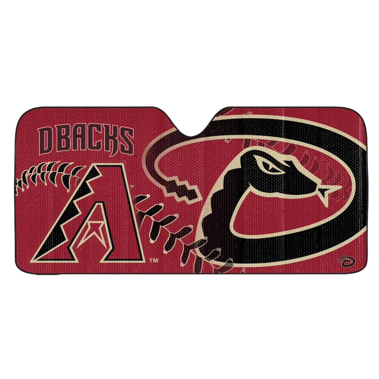 Windshield Sun Shade with Arizona Diamondbacks Logo; Red (Universal; Some Adaptation May Be Required)