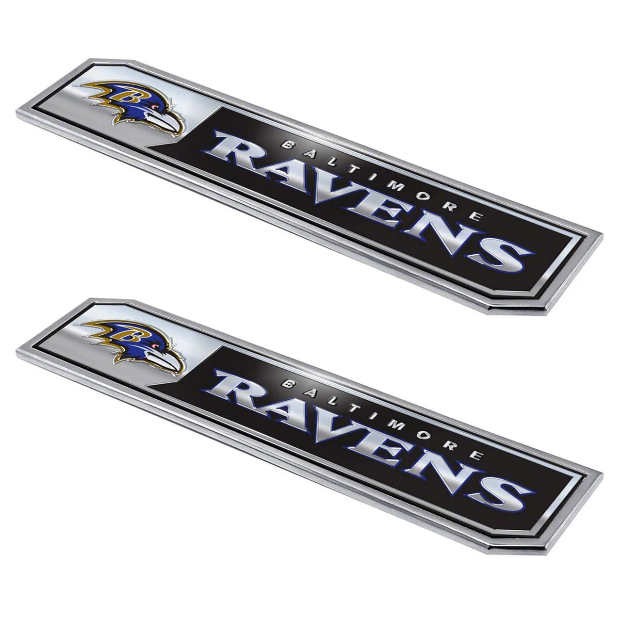Baltimore Ravens Embossed Emblems; Black (Universal; Some Adaptation May Be Required)