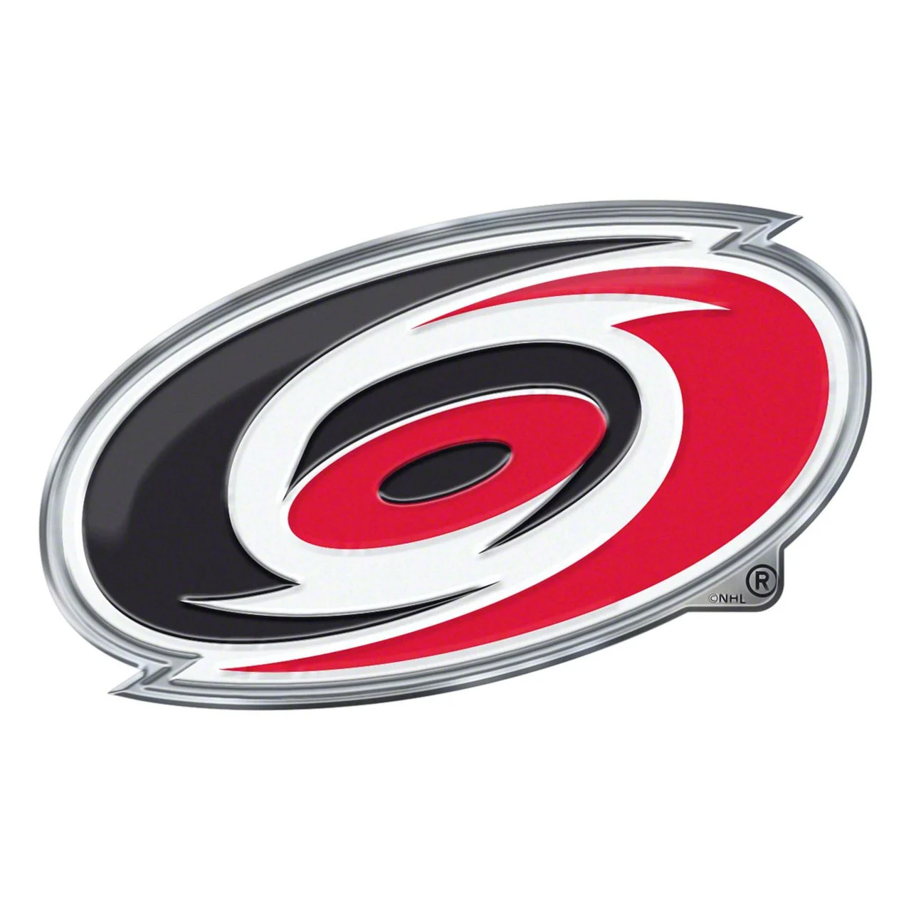 Carolina Hurricanes Embossed Emblem; Red (Universal; Some Adaptation May Be Required)