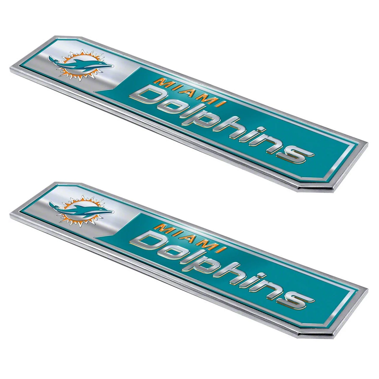 Miami Dolphins Embossed Emblems; Aqua (Universal; Some Adaptation May Be Required)