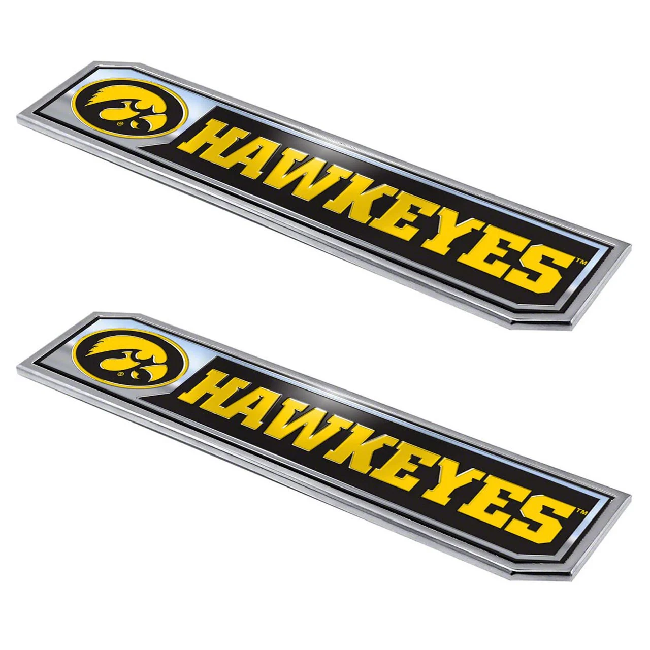 University of Iowa Embossed Emblems; Black (Universal; Some Adaptation May Be Required)