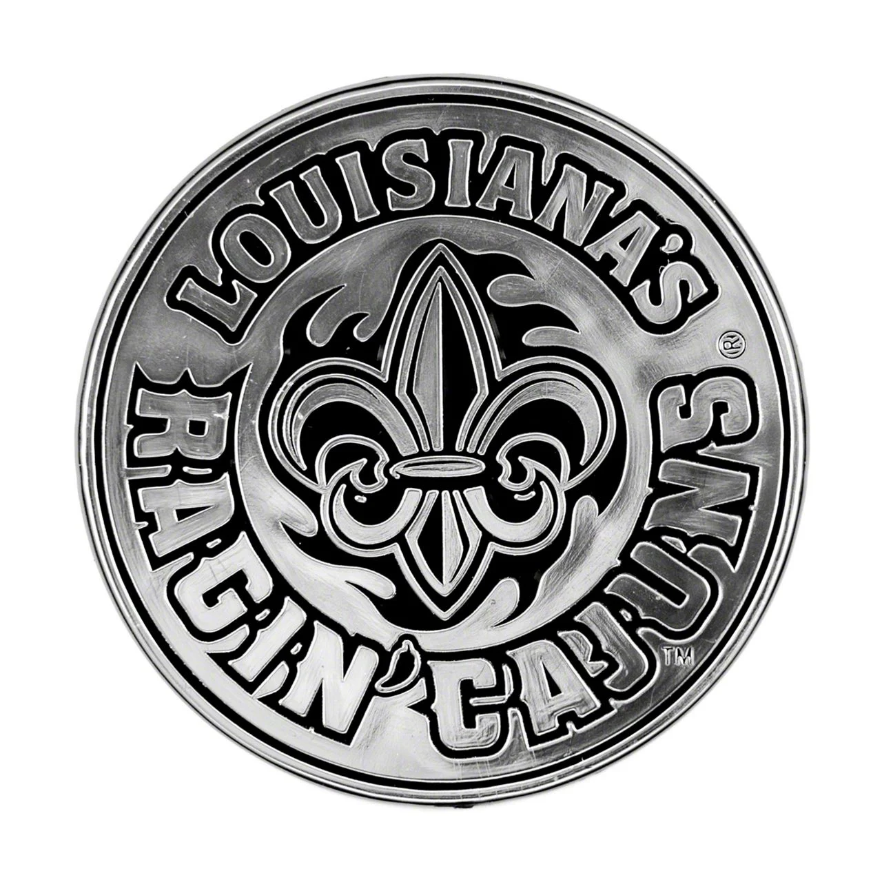 University of Louisiana-Lafayette Molded Emblem; Chrome (Universal; Some Adaptation May Be Required)