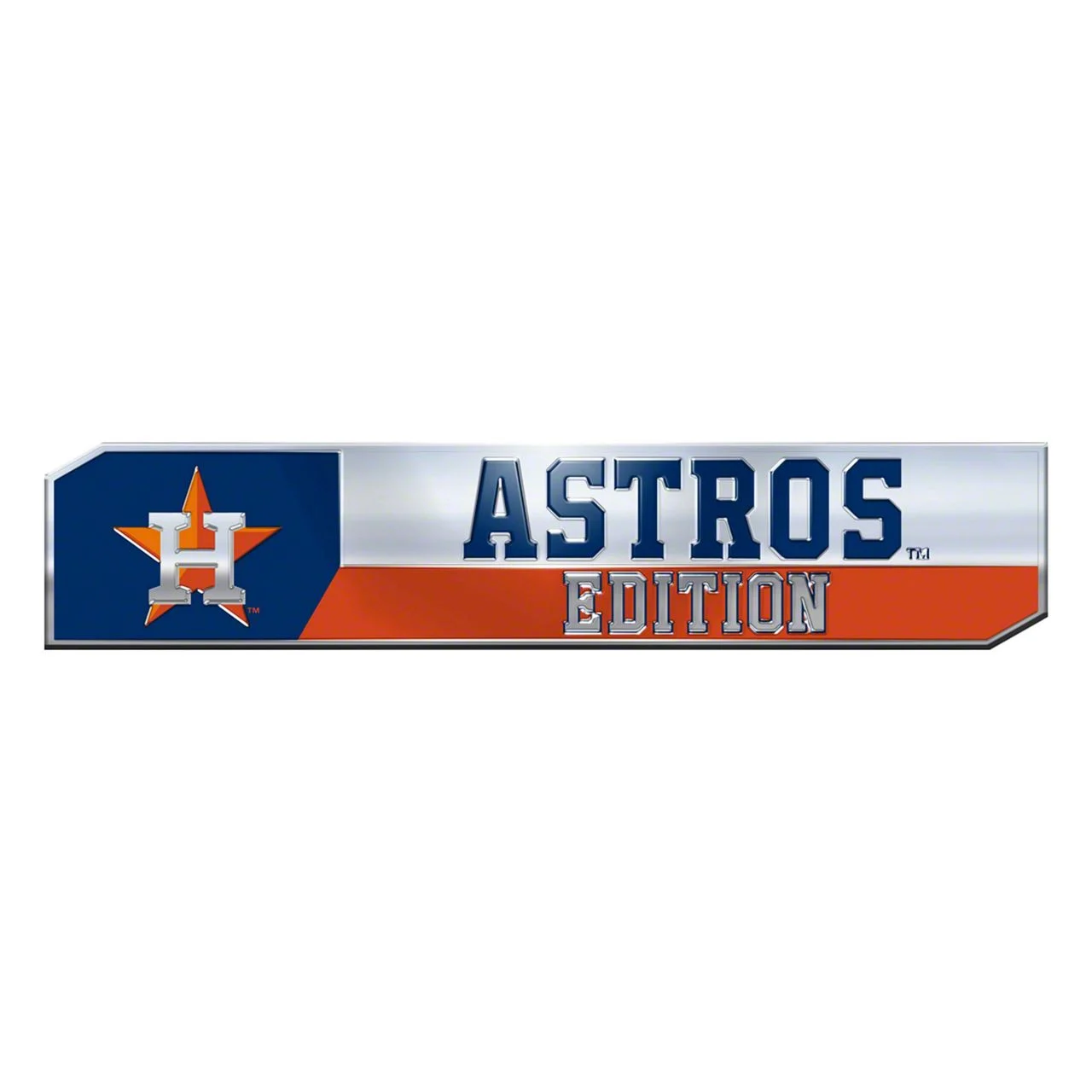 Houston Astros Embossed Emblems; Blue and Orange (Universal; Some Adaptation May Be Required)