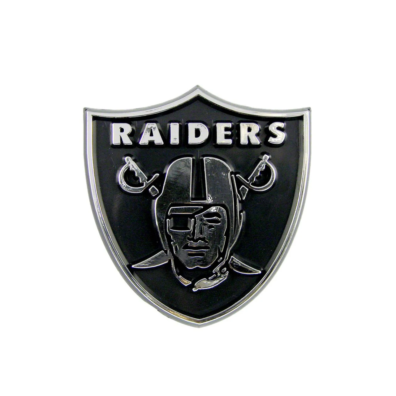Las Vegas Raiders Molded Emblem; Chrome (Universal; Some Adaptation May Be Required)