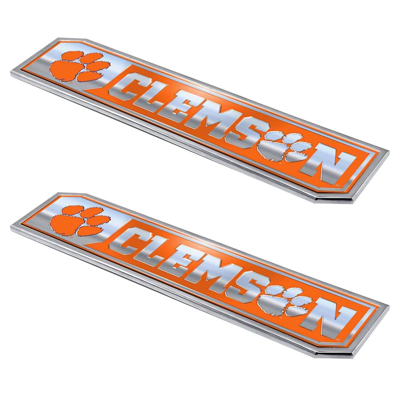 Clemson University Embossed Emblems; Orange (Universal; Some Adaptation May Be Required)