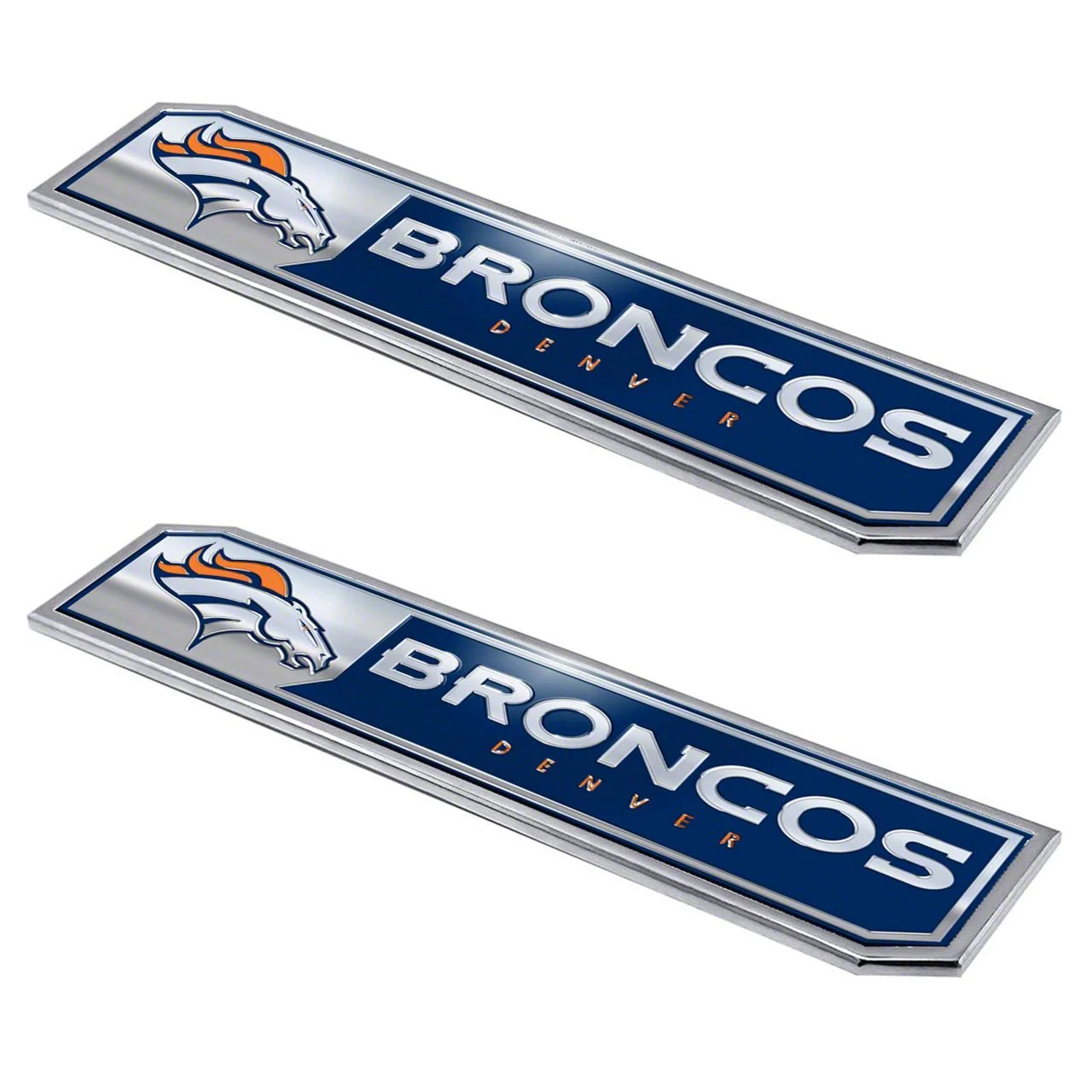 Denver Broncos Embossed Emblems; Blue (Universal; Some Adaptation May Be Required)