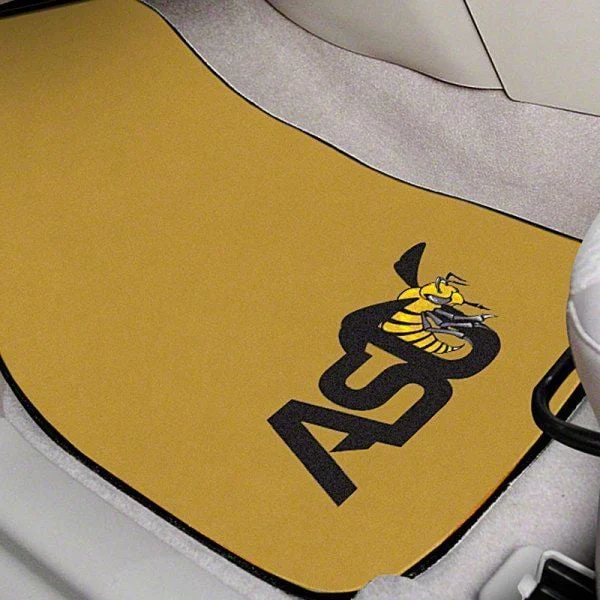 Carpet Front Floor Mats with Alabama State University Logo; Yellow (Universal; Some Adaptation May Be Required)