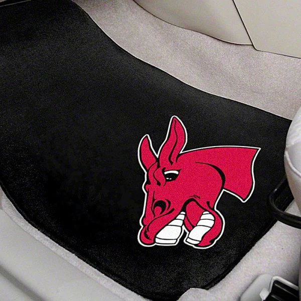Carpet Front Floor Mats with University of Central Missouri Logo; Black (Universal; Some Adaptation May Be Required)