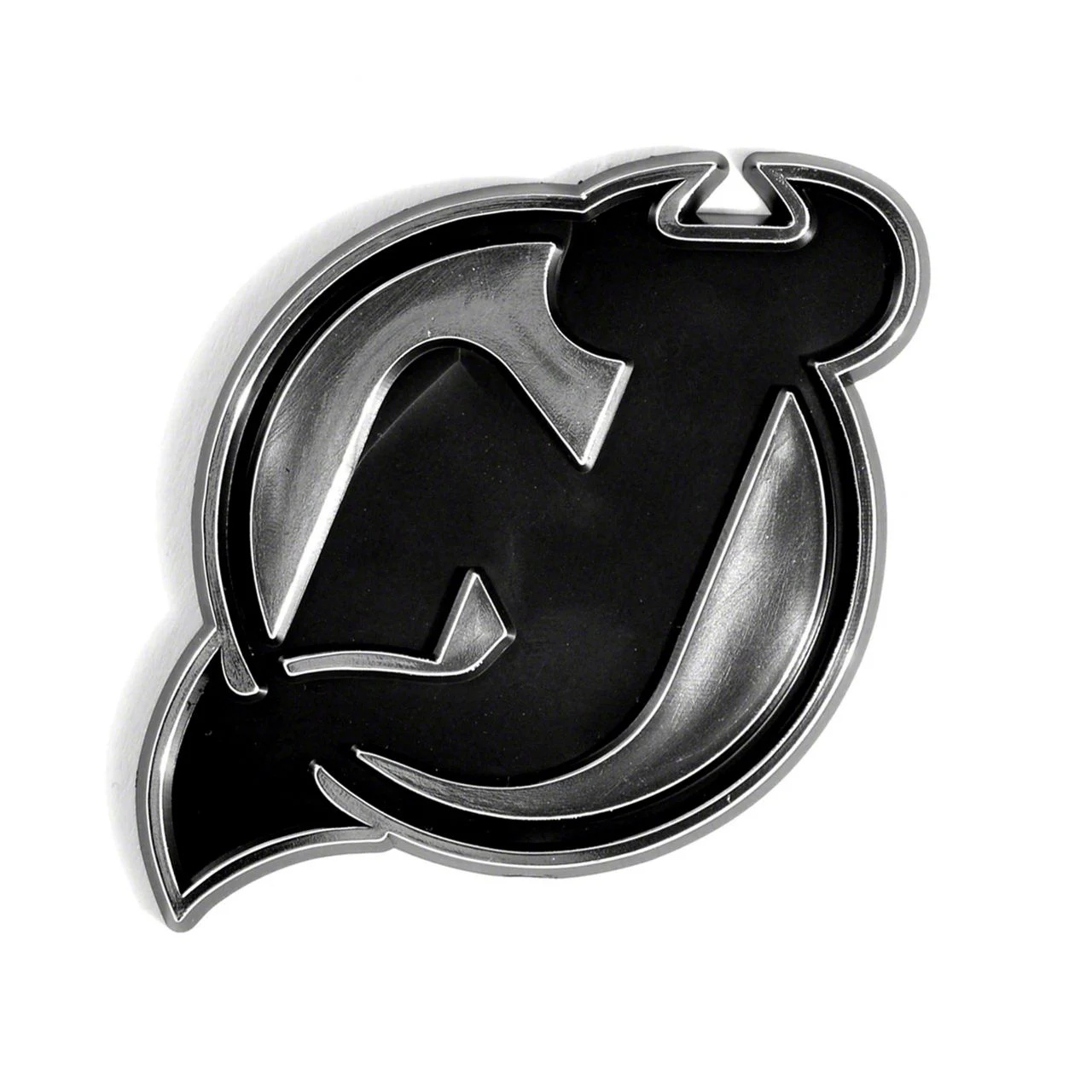 New Jersey Devils Molded Emblem; Chrome (Universal; Some Adaptation May Be Required)