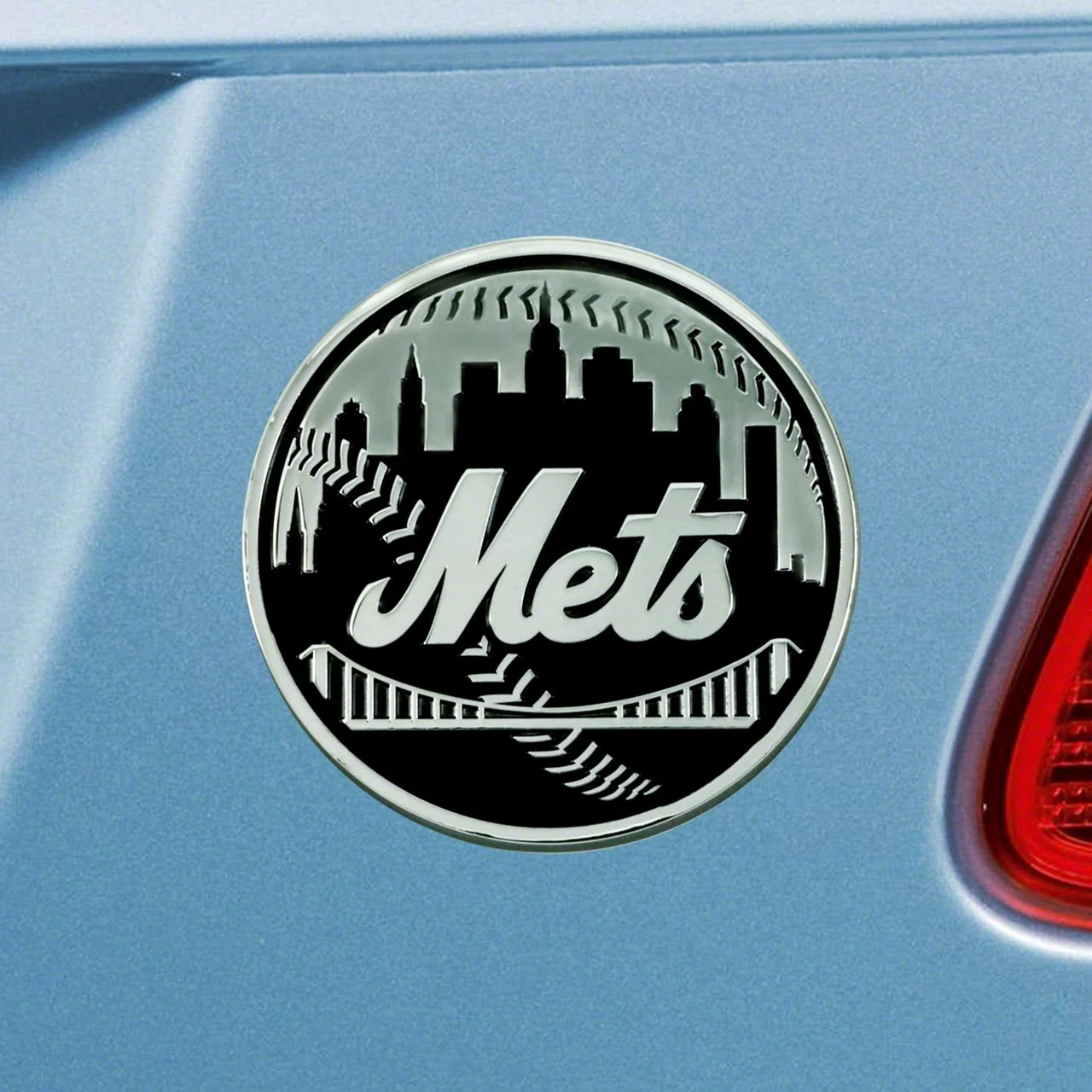 New York Mets Emblem; Chrome (Universal; Some Adaptation May Be Required)