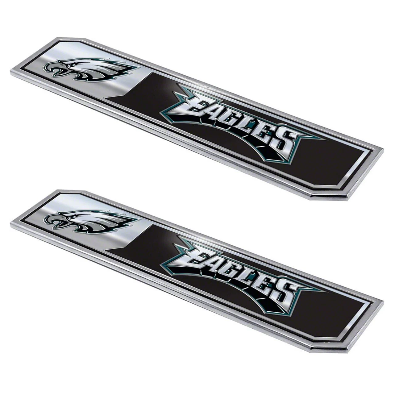 Philadelphia Eagles Embossed Emblems; Black (Universal; Some Adaptation May Be Required)