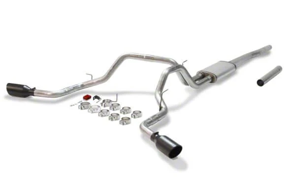 Flowmaster FlowFX Dual Exhaust System with Black Tips; Side Exit (04-08 4.6L F-150)