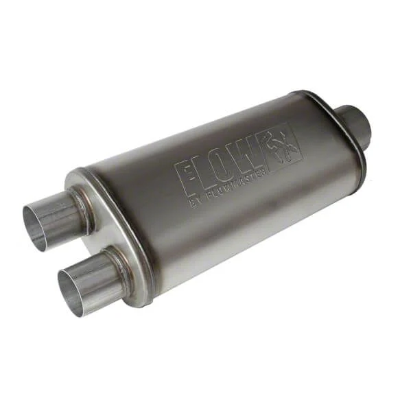 Flowmaster FlowFX Center/Dual Out Oval Muffler; 3.50-Inch / 2.50-Inch (Universal; Some Adaptation May Be Required)