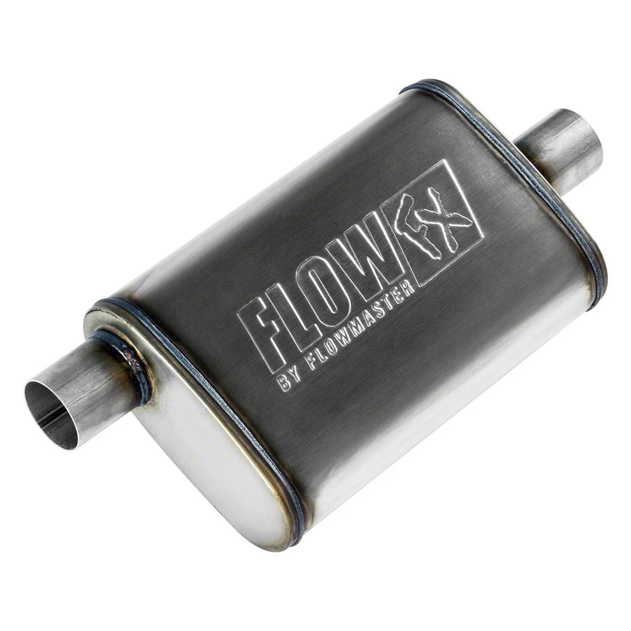 Flowmaster FlowFX Offset/Center Oval Muffler; 2.25-Inch Inlet/2.25-Inch Outlet (Universal; Some Adaptation May Be Required)