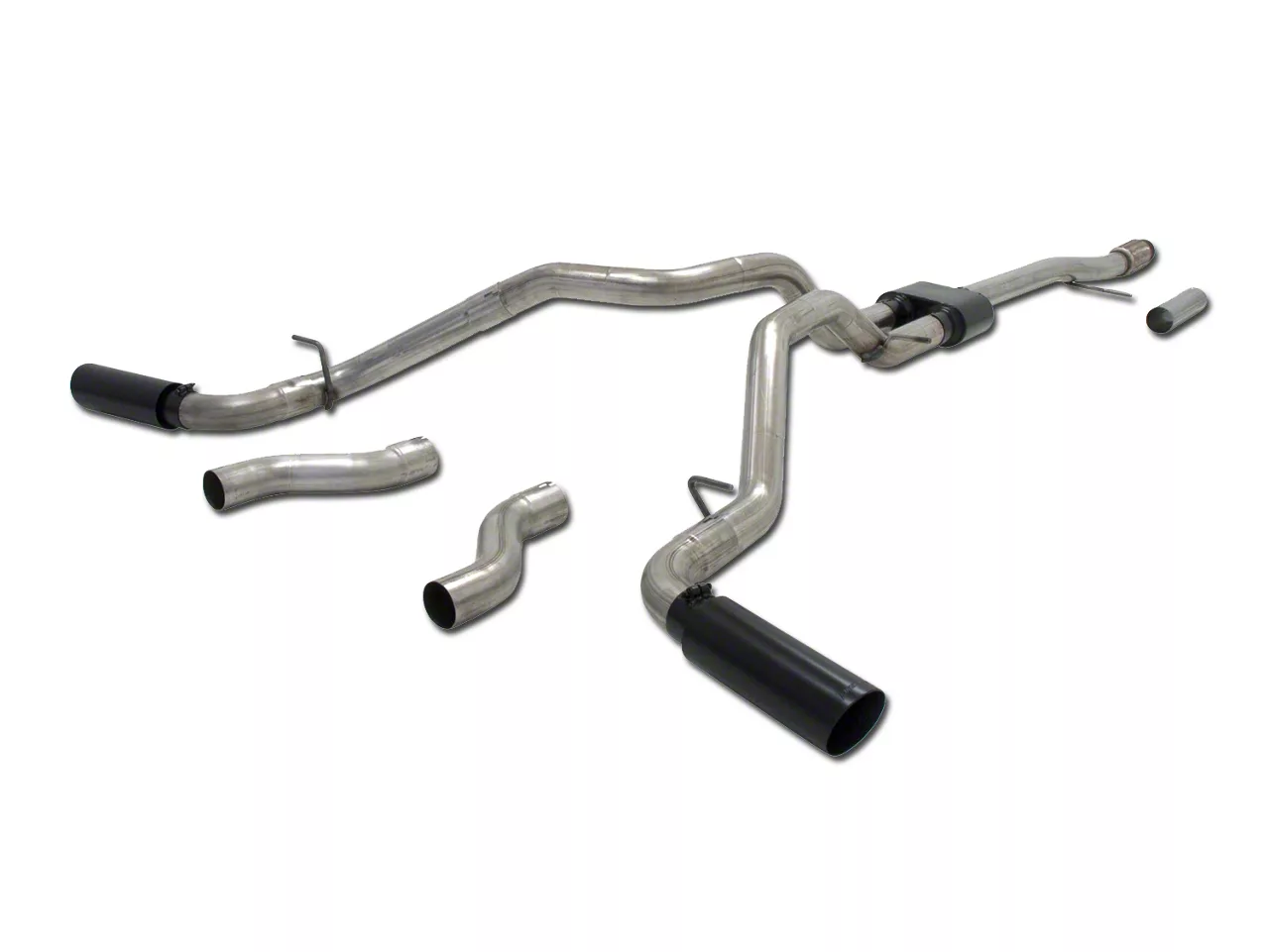 Flowmaster Outlaw Dual Exhaust System; Side/Rear Exit (14-18 5.3L Silverado 1500)