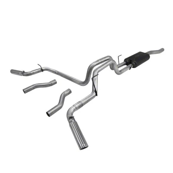 Flowmaster American Thunder Dual Exhaust System with Polished Tips; Side/Rear Exit (03-12 5.7L RAM 2500)