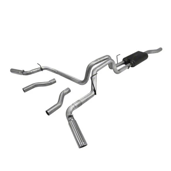 Flowmaster American Thunder Dual Exhaust System with Polished Tips; Side/Rear Exit (03-12 5.7L RAM 3500)