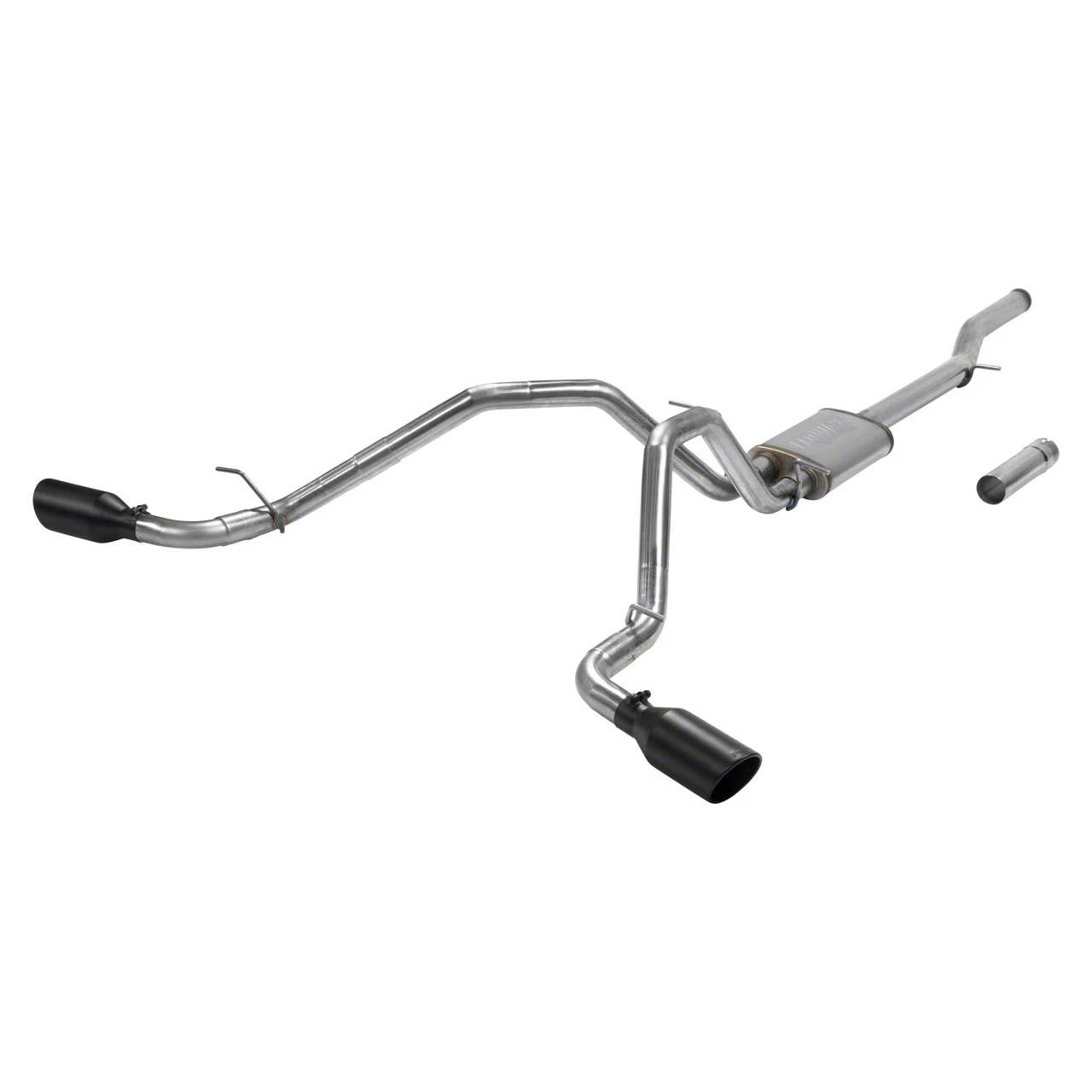 Flowmaster FlowFX Dual Exhaust System with Black Tips; Side Exit (14-18 5.3L Silverado 1500)