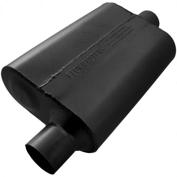 Flowmaster 40 Series Delta Flow Offset/Center Oval Muffler; 2.50-Inch Inlet/2.50-Inch Outlet (Universal; Some Adaptation May Be Required)