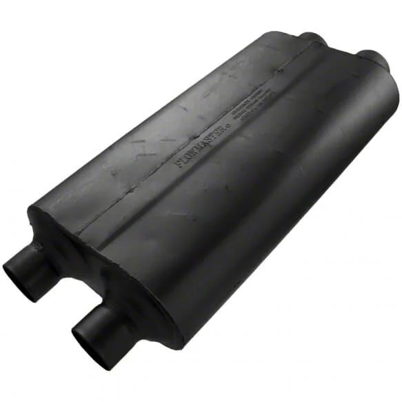 Flowmaster 50 Series Big Block Dual In/Dual Out Oval Muffler; 3-Inch Inlet/2.50-Inch Outlet (Universal; Some Adaptation May Be Required)