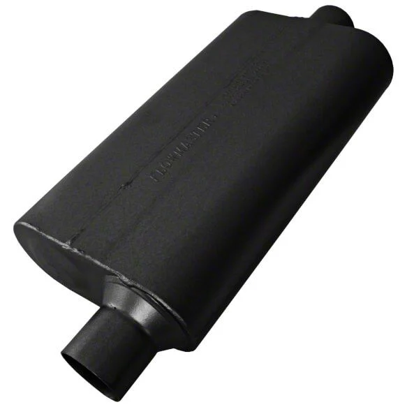 Flowmaster 50 Series Delta Flow Offset/Center Oval Muffler; 2.50-Inch Inlet/2.50-Inch Outlet (Universal; Some Adaptation May Be Required)
