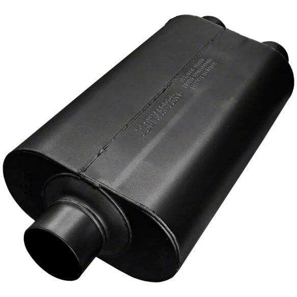 Flowmaster 50 Series HD Center/Dual Out Oval Muffler; 3-Inch Inlet/2.50-Inch Outlet (Universal; Some Adaptation May Be Required)