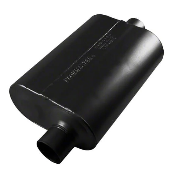 Flowmaster Super 40 Series Offset/Center Oval Muffler; 2.50-Inch Inlet/2.50-Inch Outlet (Universal; Some Adaptation May Be Required)