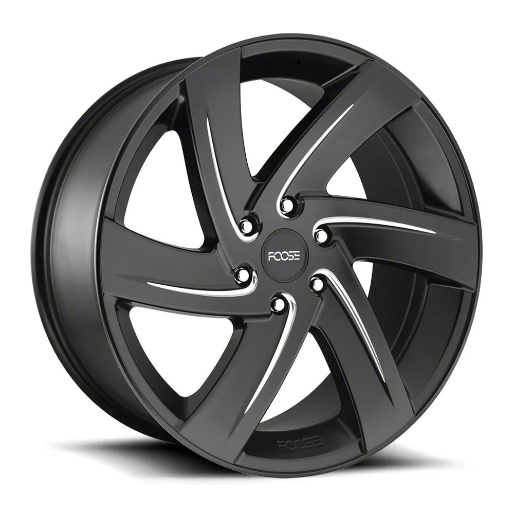 Foose Bodine Matte Black Milled 6-Lug Wheel; 22x9.5; 25mm Offset (19-26 Silverado 1500)