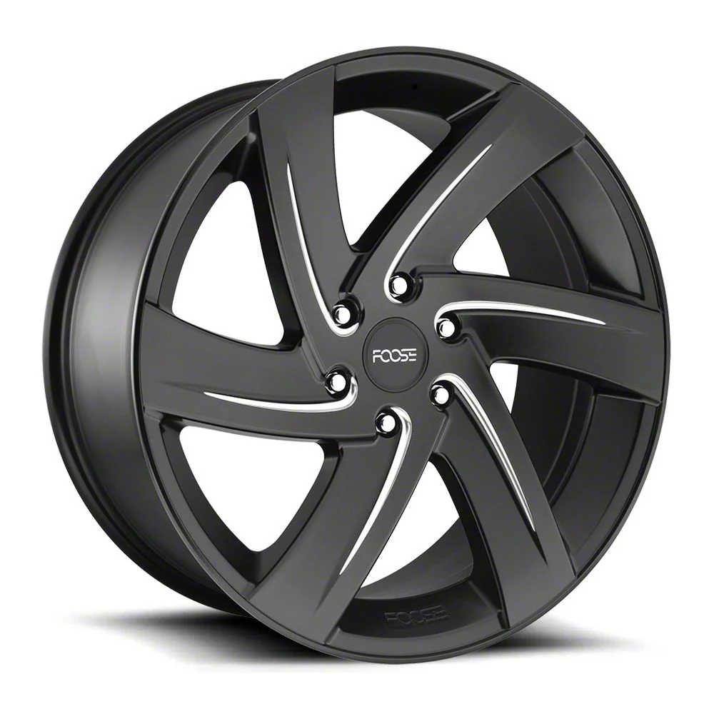 Foose Bodine Matte Black Milled 6-Lug Wheel; 22x9.5; 25mm Offset (19-23 Ranger)