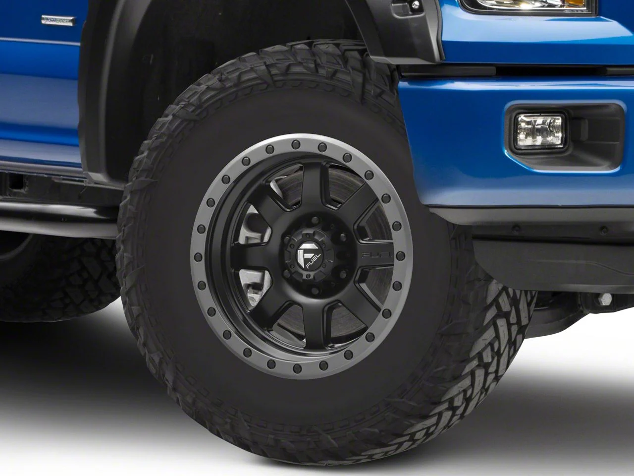 Fuel Wheels Trophy Matte Black with Anthracite Ring 6-Lug Wheel; 17x8.5; 6mm Offset (15-20 F-150)