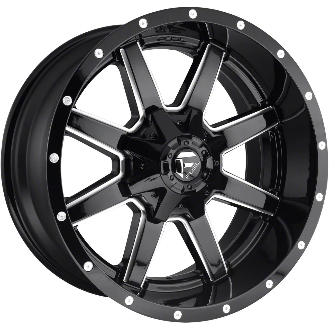 Fuel Wheels Maverick Gloss Black Milled 8-Lug Wheel; 20x9; 1mm Offset (03-09 RAM 3500 SRW)