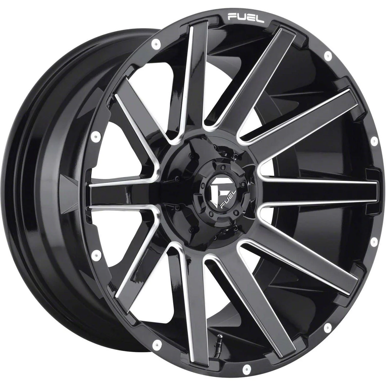 Fuel Wheels Contra Gloss Black Milled 8-Lug Wheel; 20x10; -18mm Offset (11-14 Silverado 2500 HD)