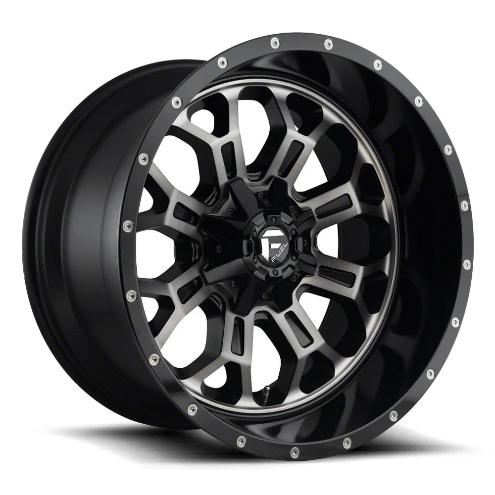 Fuel Wheels Crush Gloss Black Machined Double Dark Tint 8-Lug Wheel; 18x9; 1mm Offset (11-14 Silverado 2500 HD)