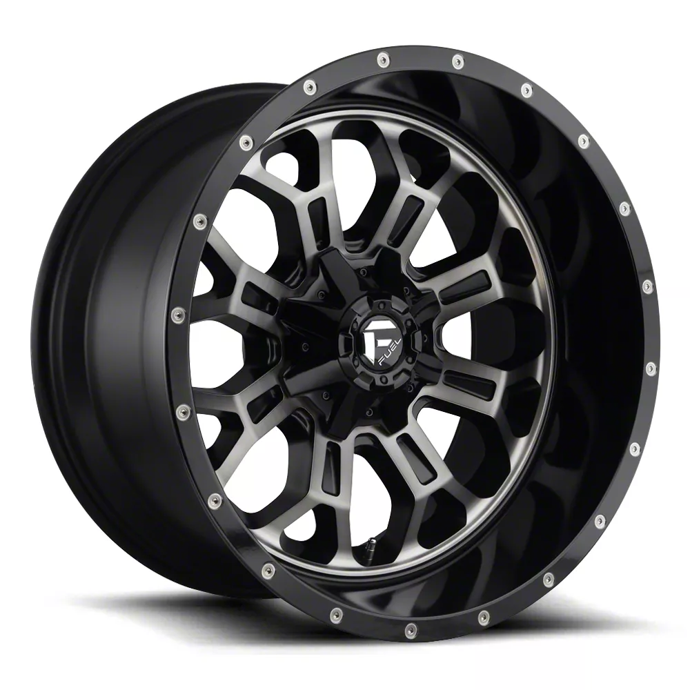 Fuel Wheels Crush Gloss Black Machined Double Dark Tint 8-Lug Wheel; 20x10; -18mm Offset (11-14 Silverado 2500 HD)