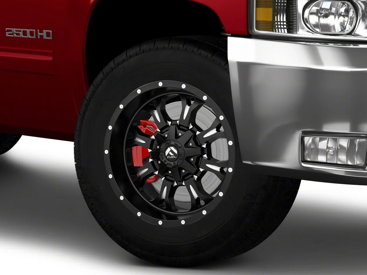 Fuel Wheels Krank Matte Black Milled 8-Lug Wheel; 18x9; 20mm Offset (11-14 Silverado 3500 HD SRW)