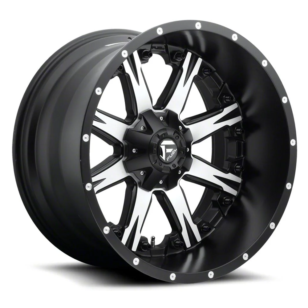 Fuel Wheels Nutz Matte Black Machined 8-Lug Wheel; 20x10; -12mm Offset (11-14 Silverado 3500 HD SRW)