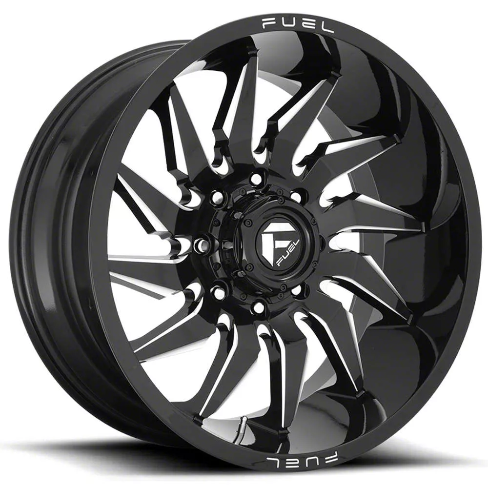 Fuel Wheels Saber Gloss Black Milled 8-Lug Wheel; 22x12; -44mm Offset (11-14 Silverado 3500 HD SRW)