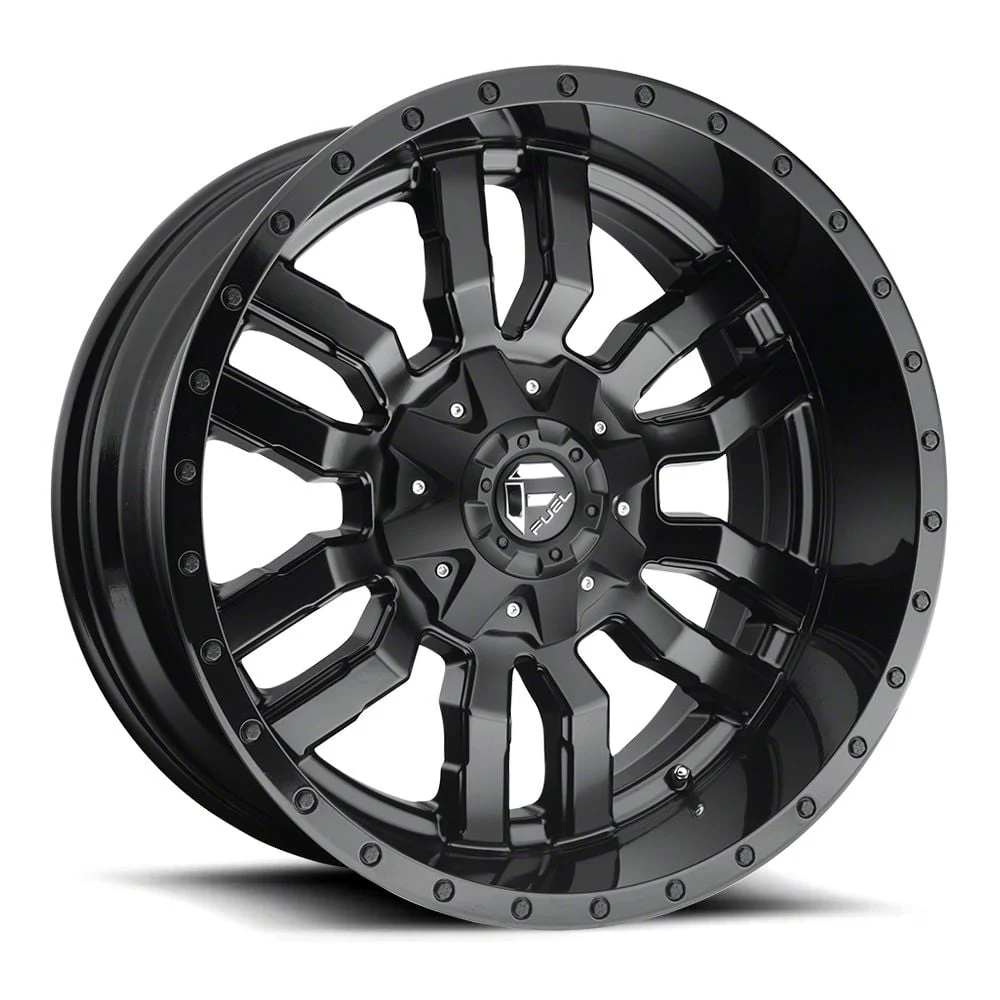 Fuel Wheels Sledge Matte Black with Gloss Black Lip 8-Lug Wheel; 20x10; -18mm Offset (11-14 Silverado 3500 HD SRW)