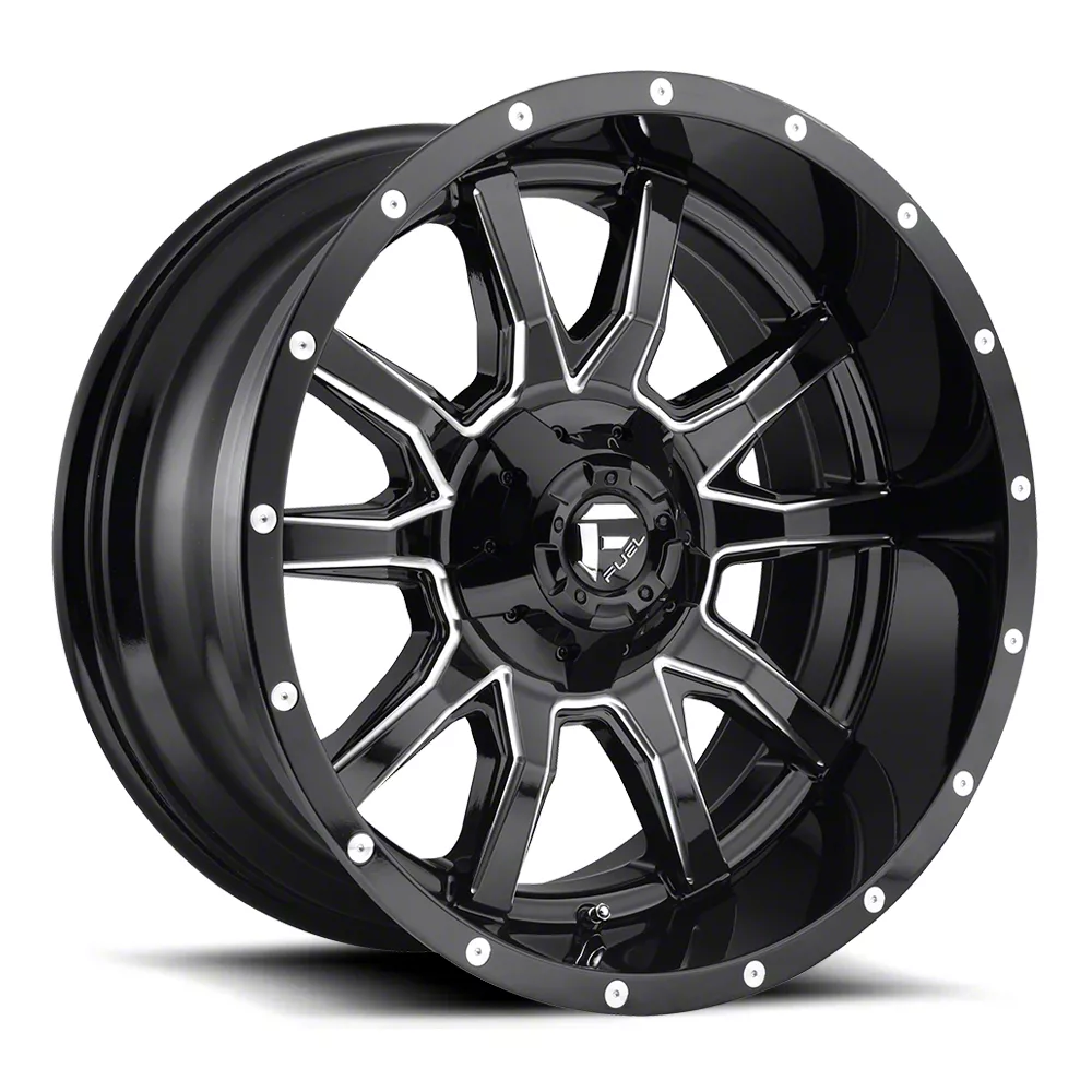 Fuel Wheels Vandal Gloss Black Milled 8-Lug Wheel; 20x9; 1mm Offset (11-14 Silverado 3500 HD SRW)