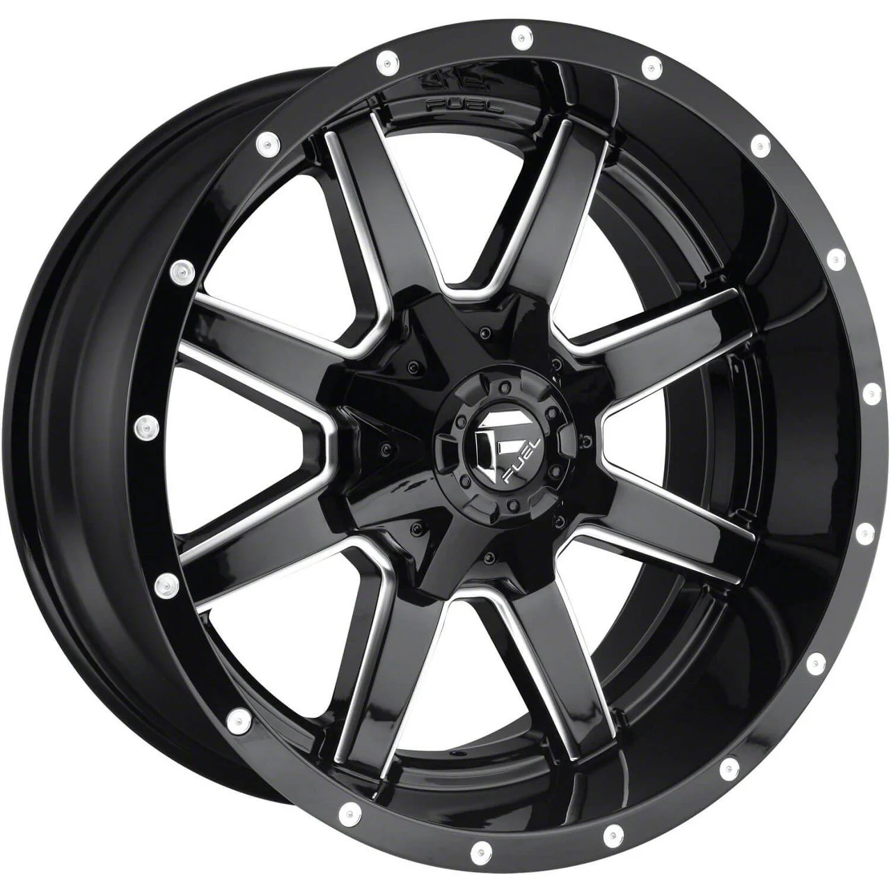 Fuel Wheels Maverick Gloss Black Milled 8-Lug Wheel; 20x12; -44mm Offset (10-18 RAM 3500 SRW)