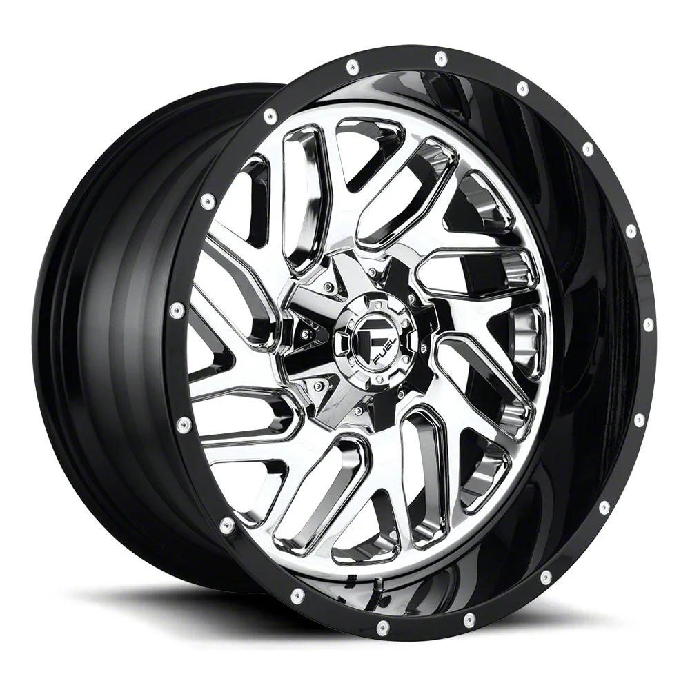 Fuel Wheels Triton Chrome with Gloss Black Lip 8-Lug Wheel; 22x12; -44mm Offset (11-16 F-350 Super Duty SRW)