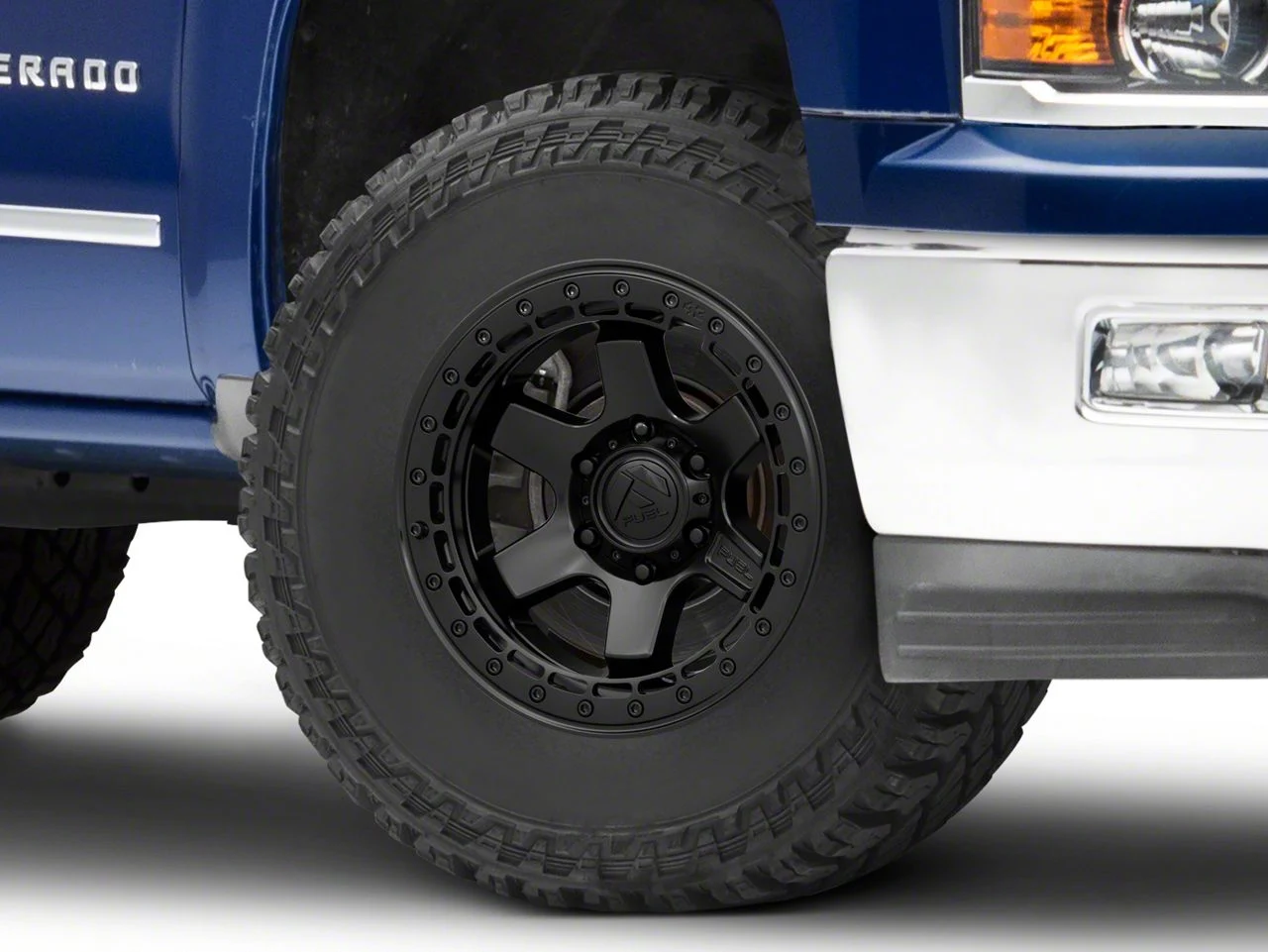 Fuel Wheels Block Beadlock Matte Black 6-Lug Wheel; 17x9; -15mm Offset (14-18 Silverado 1500)