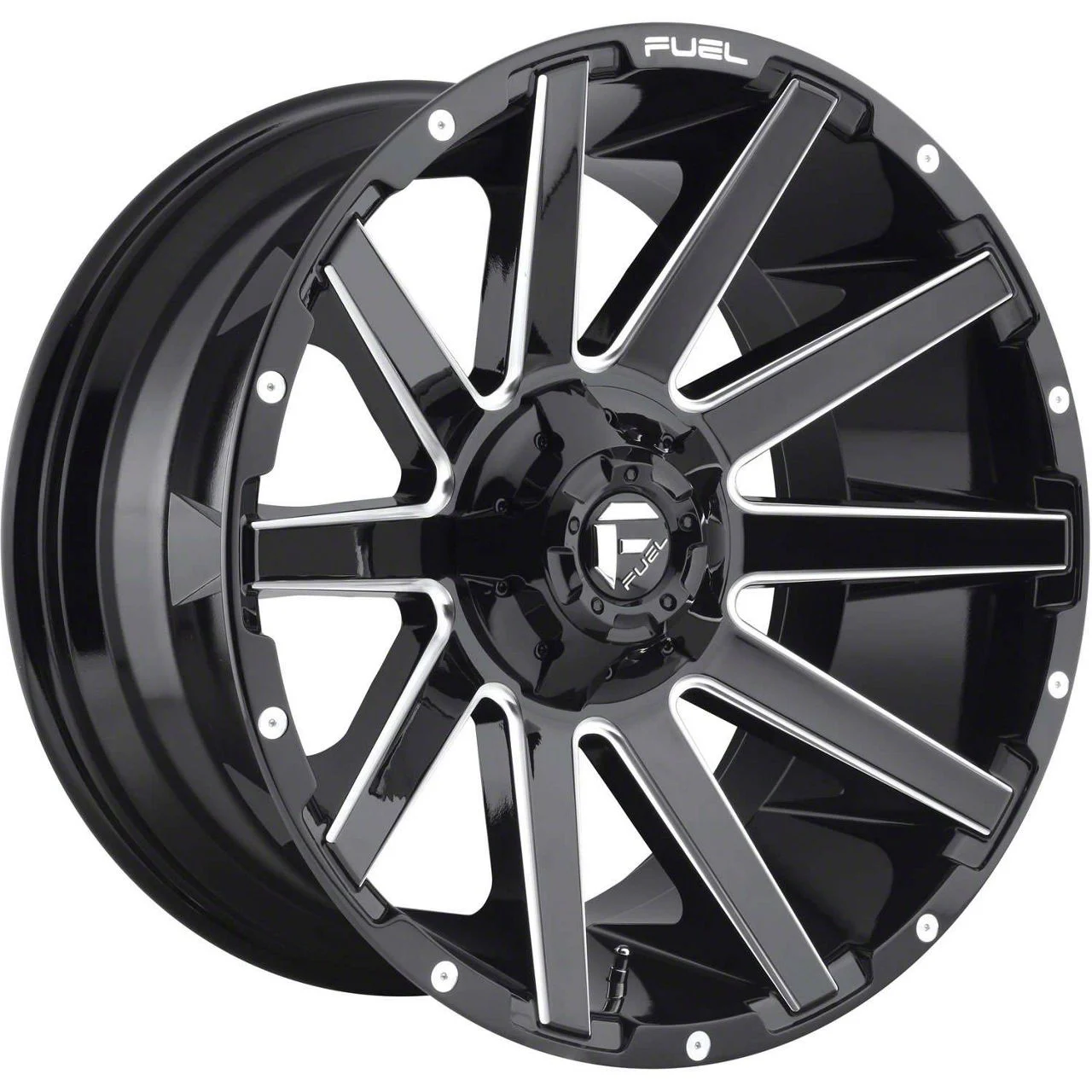 Fuel Wheels Contra Gloss Black Milled 8-Lug Wheel; 20x9; 1mm Offset (15-19 Sierra 2500 HD)