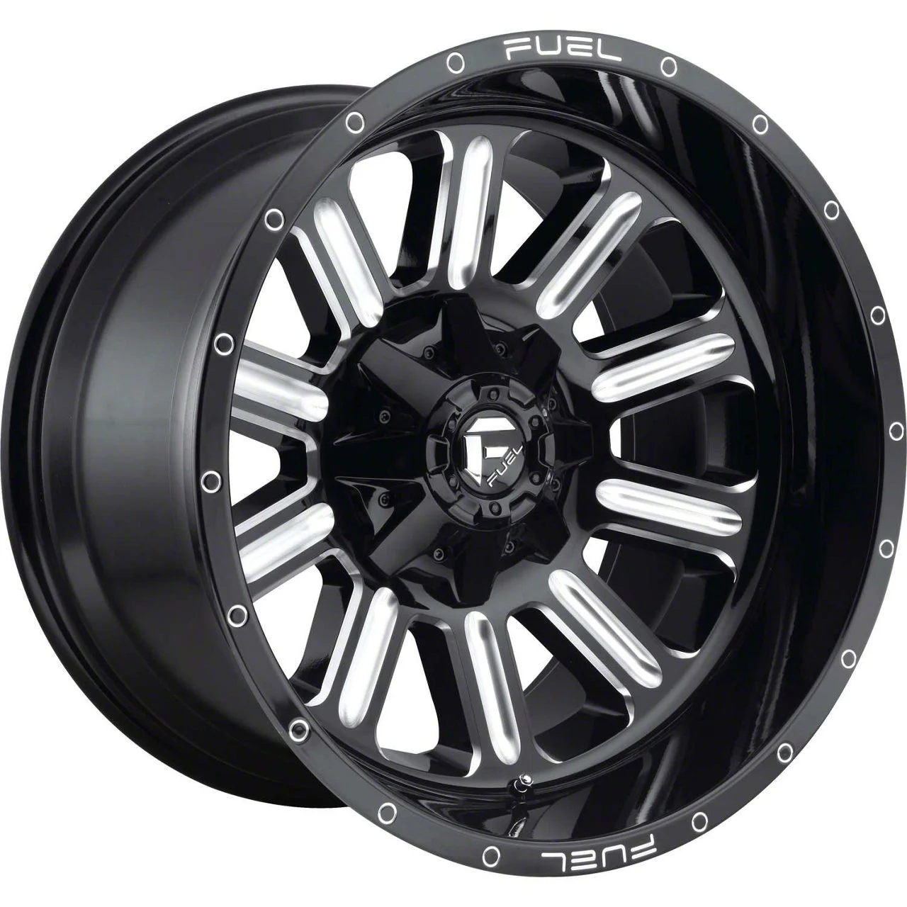 Fuel Wheels Hardline Gloss Black Milled 8-Lug Wheel; 20x12; -44mm Offset (15-19 Sierra 2500 HD)