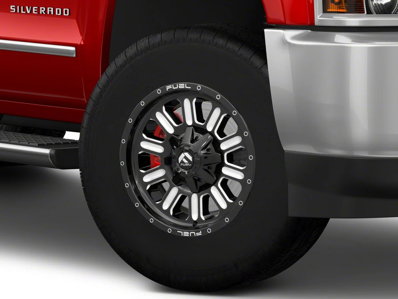 Fuel Wheels Hardline Gloss Black Milled 8-Lug Wheel; 18x9; 1mm Offset (15-19 Silverado 2500 HD)