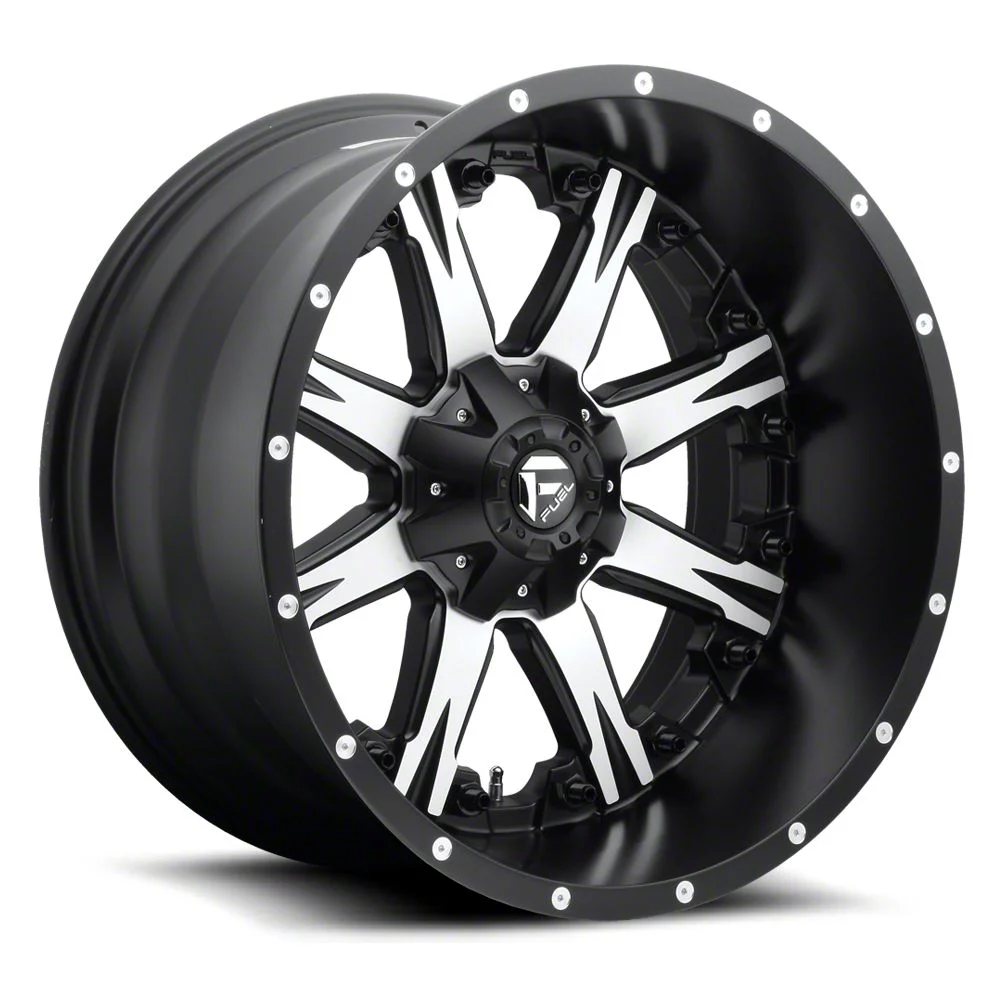 Fuel Wheels Nutz Matte Black Machined 8-Lug Wheel; 20x10; -12mm Offset (15-19 Silverado 2500 HD)