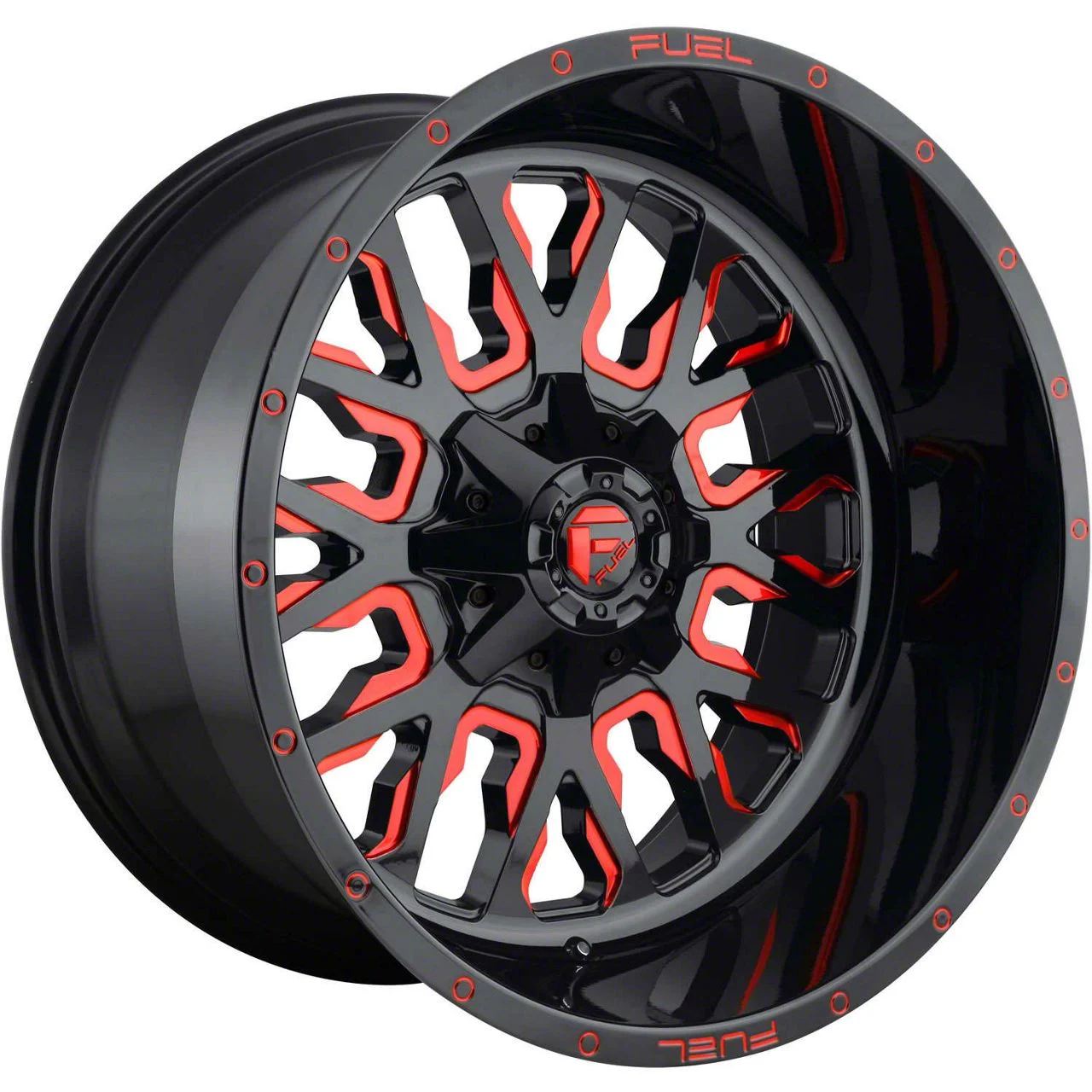 Fuel Wheels Stroke Gloss Black with Red Tinted 8-Lug Wheel; 18x9; 20mm Offset (15-19 Silverado 2500 HD)