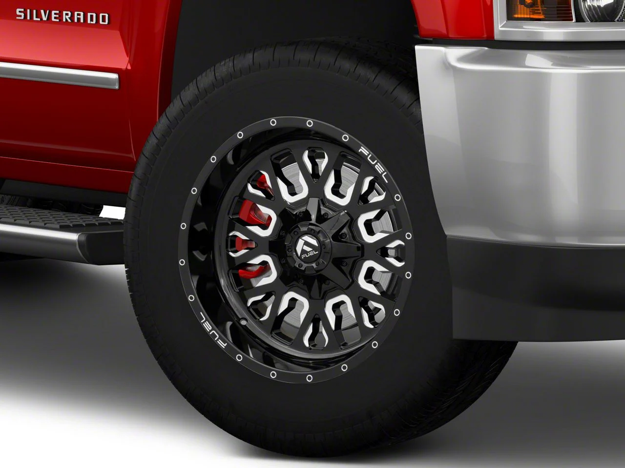Fuel Wheels Stroke Gloss Black Milled 8-Lug Wheel; 20x10; -18mm Offset (15-19 Silverado 3500 HD SRW)