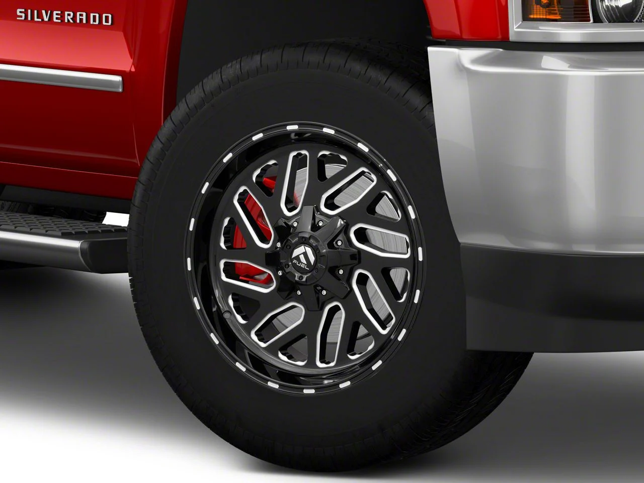 Fuel Wheels Triton Gloss Black Milled 8-Lug Wheel; 20x12; -43mm Offset (15-19 Silverado 3500 HD SRW)
