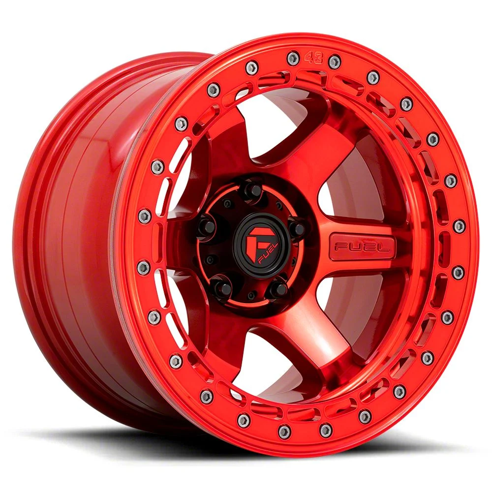 Fuel Wheels Block Beadlock Candy Red 6-Lug Wheel; 17x8.5; 0mm Offset (15-20 Tahoe)